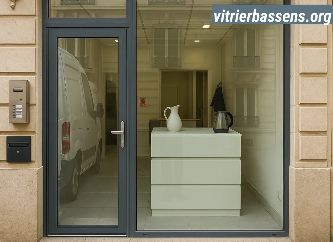 Façade vitrine de magasin en aluminium sur mesure à Bassens
